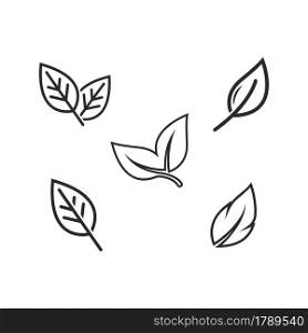 organic leaves line icon vector design template web