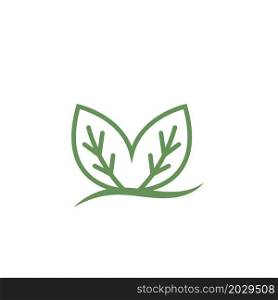 organic leaves line icon vector design template web