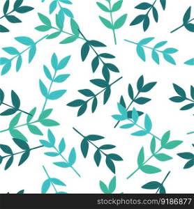 Organic leaves seamless pattern. Decorative forest leaf wallpaper. Botanical background. Design for fabric, textile print, wrapping, cover. Vector illustration.. Organic leaves seamless pattern. Decorative forest leaf wallpaper. Botanical background.