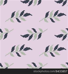 Organic leaves seamless pattern. Simple style. Botanical background. Decorative forest leaf wallpaper. For fabric design, textile print, wrapping paper, cover. Vector illustration. Organic leaves seamless pattern. Simple style. Botanical background. Decorative forest leaf wallpaper.