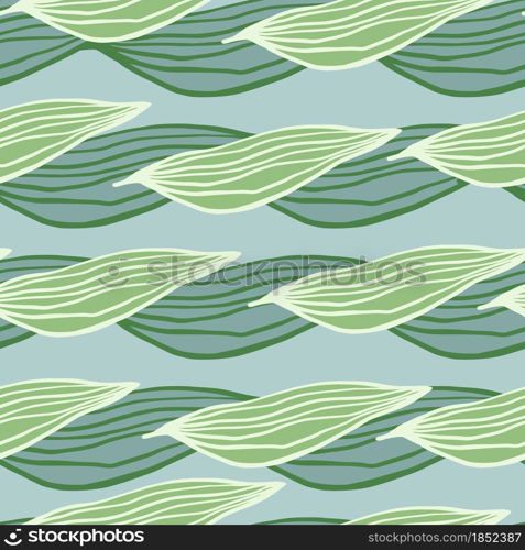 Organic line leaves pattern on light blue background. Abstract botanical backdrop. Nature wallpaper. Design for fabric , textile print, wrapping, cover. Simple vector illustration.. Organic line leaves pattern on light blue background. Abstract botanical backdrop.