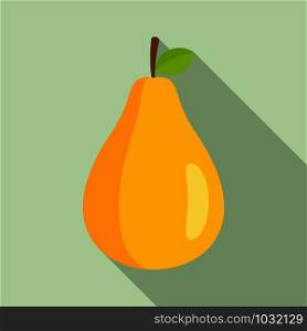 Organic pear icon. Flat illustration of organic pear vector icon for web design. Organic pear icon, flat style