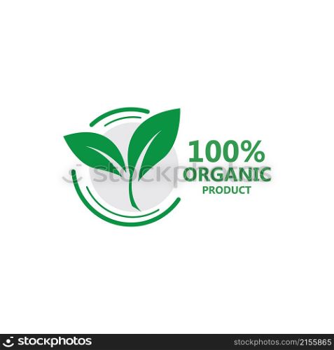 Organic Product Label Sign Vector