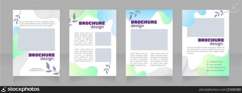 Organic spa procedures blank brochure design. Template set with copy space for text. Premade corporate reports collection. Editable 4 paper pages. Rubik Black Regular, Nunito Light fonts used. Organic spa procedures blank brochure design