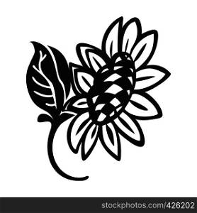 Organic sunflower icon. Simple illustration of organic sunflower vector icon for web design isolated on white background. Organic sunflower icon, simple style