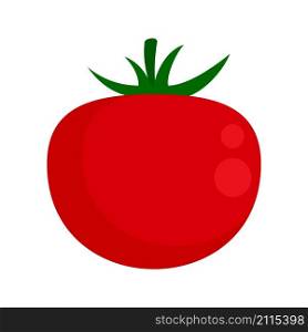 Organic tomato icon. Flat illustration of organic tomato vector icon isolated on white background. Organic tomato icon flat isolated vector