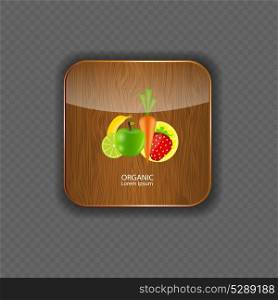 Organic wood application icons vector illustration