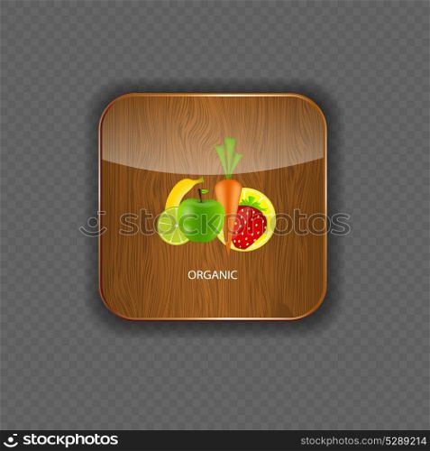 Organic wood application icons vector illustration