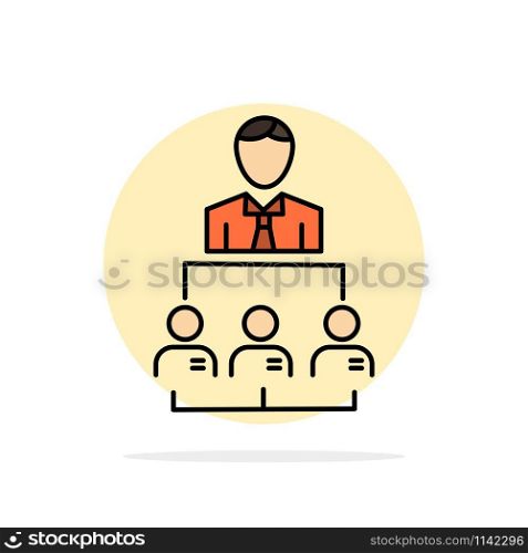 Organization, Business, Human, Leadership, Management Abstract Circle Background Flat color Icon