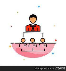 Organization, Business, Human, Leadership, Management Abstract Flat Color Icon Template