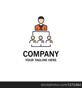 Organization, Business, Human, Leadership, Management Business Logo Template. Flat Color