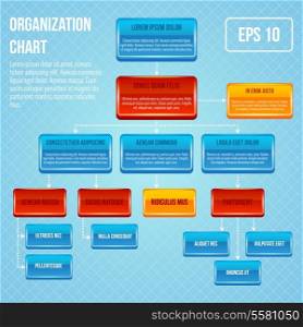 Organizational chart 3d concept business work hierarchy flowchart structure vector illustration
