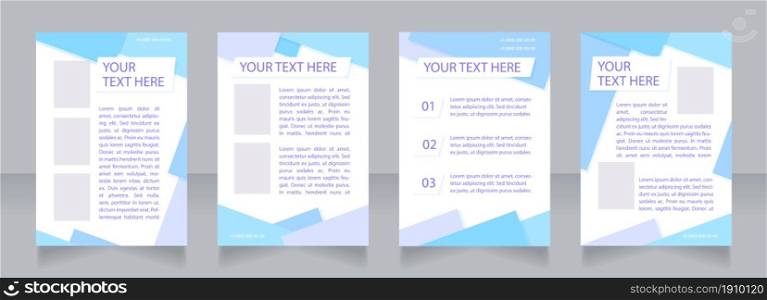 Organizational development plan blank brochure layout design. Vertical poster template set with empty copy space for text. Premade corporate reports collection. Editable flyer paper pages. Organizational development plan blank brochure layout design