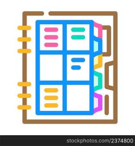 organizer book color icon vector. organizer book sign. isolated symbol illustration. organizer book color icon vector illustration