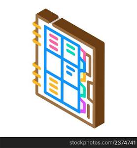 organizer book isometric icon vector. organizer book sign. isolated symbol illustration. organizer book isometric icon vector illustration