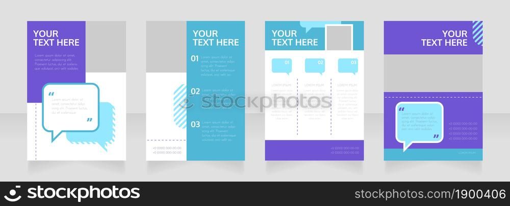 Organizing community blank brochure layout design. Service info. Vertical poster template set with empty copy space for text. Premade corporate reports collection. Editable flyer paper pages. Organizing community blank brochure layout design