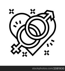 orgasm sex line icon vector. orgasm sex sign. isolated contour symbol black illustration. orgasm sex line icon vector illustration