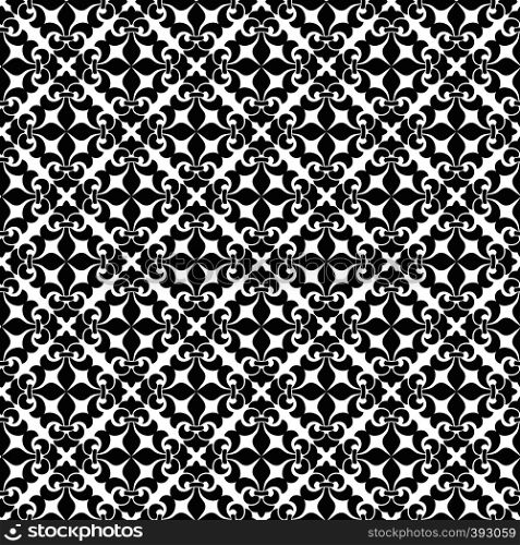 Orient vector classic pattern. Seamless abstract background with vintage elements. Damask black and white.. Orient vector classic pattern. Seamless abstract background with vintage elements. Damask black and white