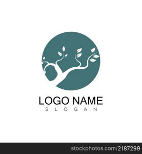 Oriental Bonsai Art, Japanese Mini Small Plant Tree on Pot Silhouette logo design vector