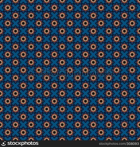 Oriental elegant blue pattern, vector muslim background. Oriental blue pattern