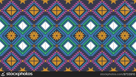 Oriental ethnic geometry ikat seamless pattern Vector Image