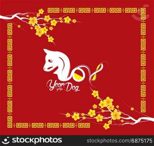 Oriental Happy Chinese New Year 2018. Year of the dog