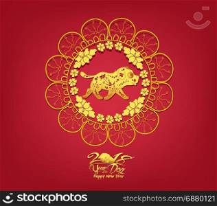 Oriental Happy Chinese New Year 2018. Year of the dog Design