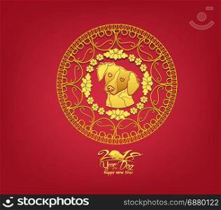 Oriental Happy Chinese New Year 2018. Year of the dog Design