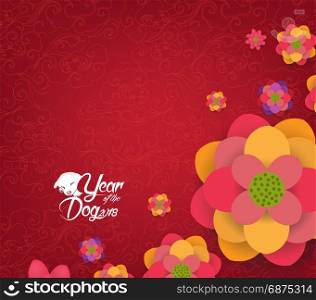 Oriental Happy Chinese New Year Blooming Flowers Design