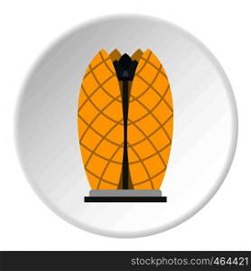 Oriental hotel icon in flat circle isolated vector illustration for web. Oriental hotel icon circle