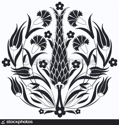 oriental ottoman design black