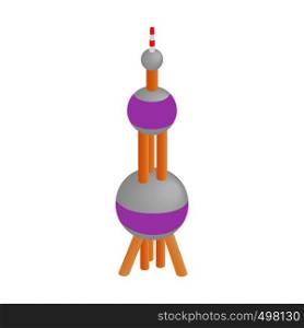 Oriental Pearl Tower icon in isometric 3d style on a white background. Oriental Pearl Tower icon, isometric 3d style