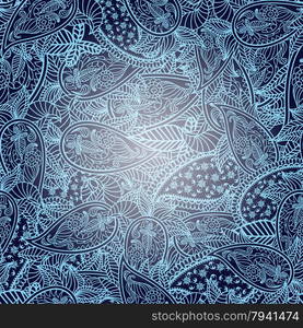 Oriental seamless paisley vector pattern. EPS 10 vector illustration with transparency.