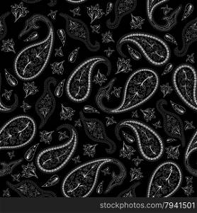 Oriental seamless paisley vector pattern. For easy making seamless pattern just drag all group into swatches bar, and use it for filling any contours.