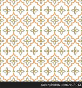Oriental tile seamless pattern. Arabic moroccan ceramic tiles design pastel colors. Quatrefoil floral geometric vector background.. Oriental tile seamless pattern. Arabic moroccan ceramic tiles design pastel colors. Quatrefoil floral geometric background.