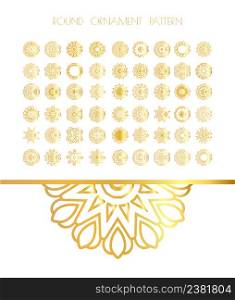 Oriental vector gold pattern. Abstract golden ornament. Vector illustration.. Traditional golden decor on white background