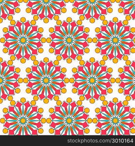 Oriental vector pattern with round arabesques elements. Vintage pattern with arabesques.