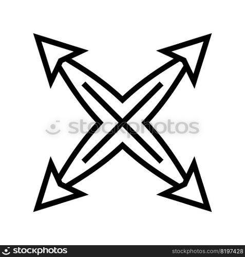 orientation arrow line icon vector. orientation arrow sign. isolated contour symbol black illustration. orientation arrow line icon vector illustration