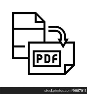 orientation pdf file line icon vector. orientation pdf file sign. isolated contour symbol black illustration. orientation pdf file line icon vector illustration