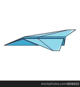Origami airplane icon. Cartoon illustration of origami airplane vector icon for web. Origami airplane icon, cartoon style