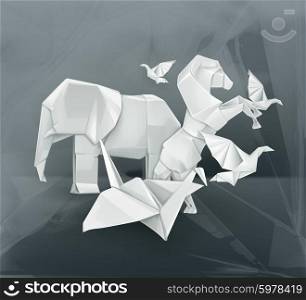 Origami animals vector illustration