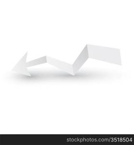 Origami arrow paper, vector illustration.