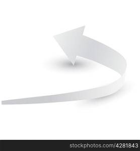 Origami arrow paper, vector illustration.