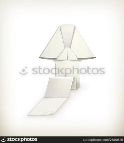 Origami arrow, vector
