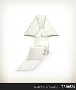 Origami arrow, vector