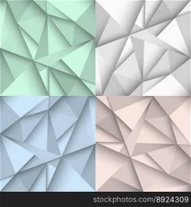 Origami backgrounds in four colors vector image