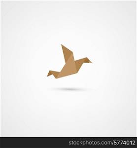 Origami bird vector