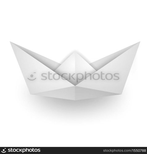 origami boat, paper art style