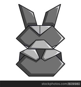 Origami bunny icon. Cartoon illustration of origami bunny vector icon for web. Origami bunny icon, cartoon style