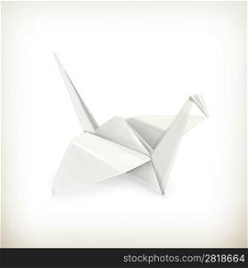 Origami crane, vector